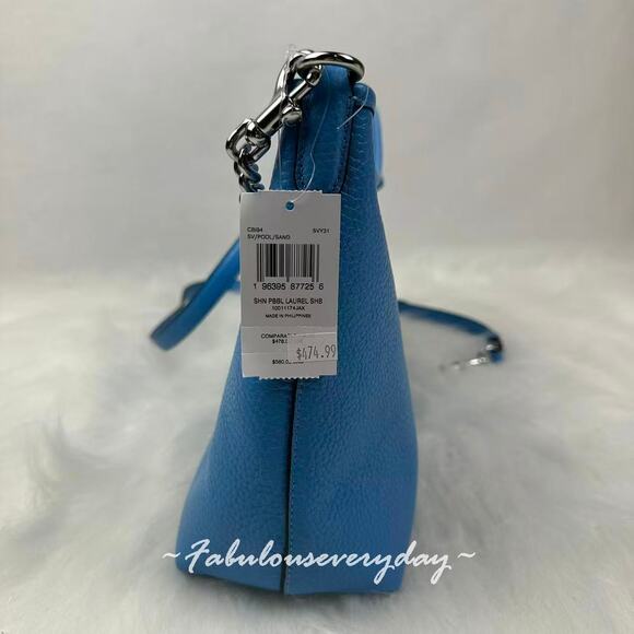 Coach Laurel Shoulder/Crossbody Bag With Mirror Charm And Pouch CBI94 Pool/Sand - Picture 4 of 9